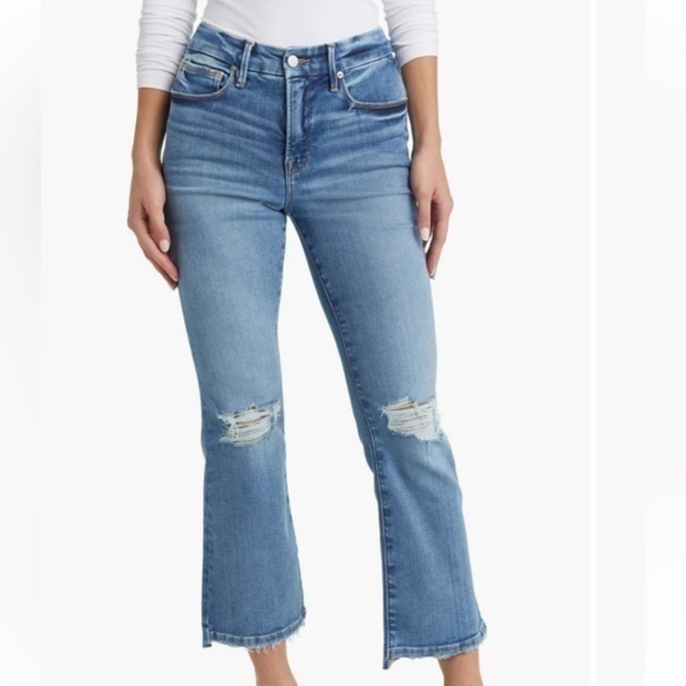 Good American Good Legs Crop Mini Bootcut Jeans